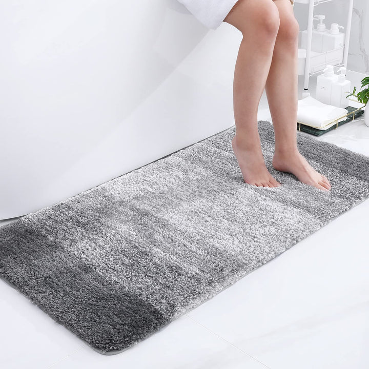 Homaxy Weich Badezimmerteppich 60x120 cm, rutschfest waschbar Badematte Flauschige Hochflor Badteppi