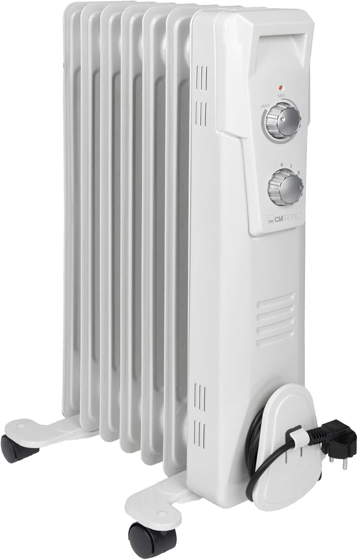 Clatronic RA 3735 7 Rippen-Ölradiator, mobiler Heizkörper, 1500 Watt, stufenloser Thermostatregler,