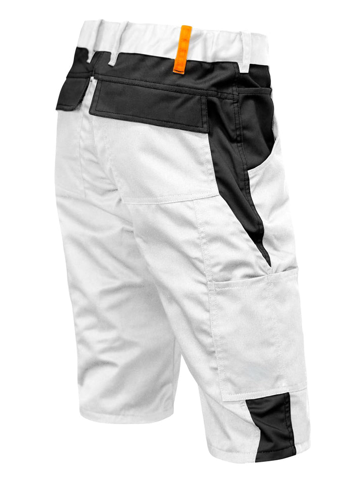 strongAnt Shorts Stretch Berlin Pro Herren Sommer Arbeitshose kurz Cargo Outdoor Grau-Shwarz-Weiss 4