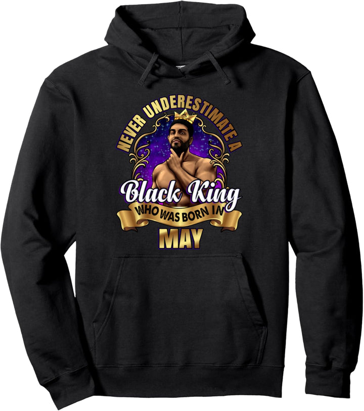 Black King Geburtstag May Beard Crown Ehemann Sohn Dad Pullover Hoodie