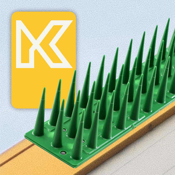 KADAX 12er Set Vogelabwehr Spikes, Kunststoff, 51x4x3,5 cm, 3-reihig, für Tauben, Katzen, Marder, Za