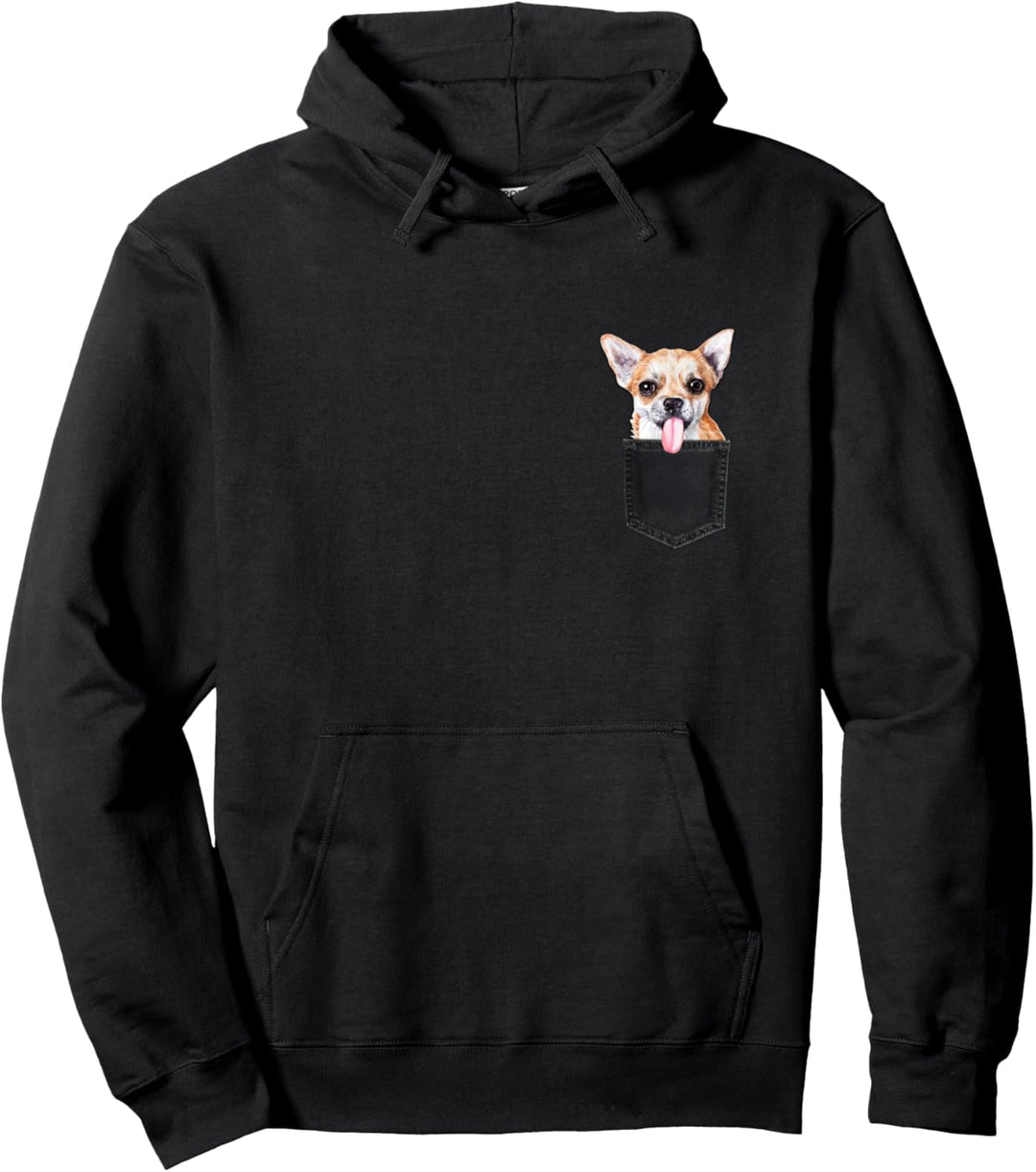 CHIHUAHUA Hund in Brusttasche Dog In A Pocket Geschenk Pullover Hoodie
