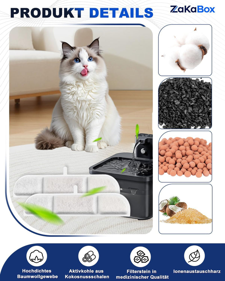 16+16 Pack Katzenbrunnen Filter Kompatibel mit DownyPaws Katzenbrunnen,Katzenbrunnen Filter 84oz/2.5