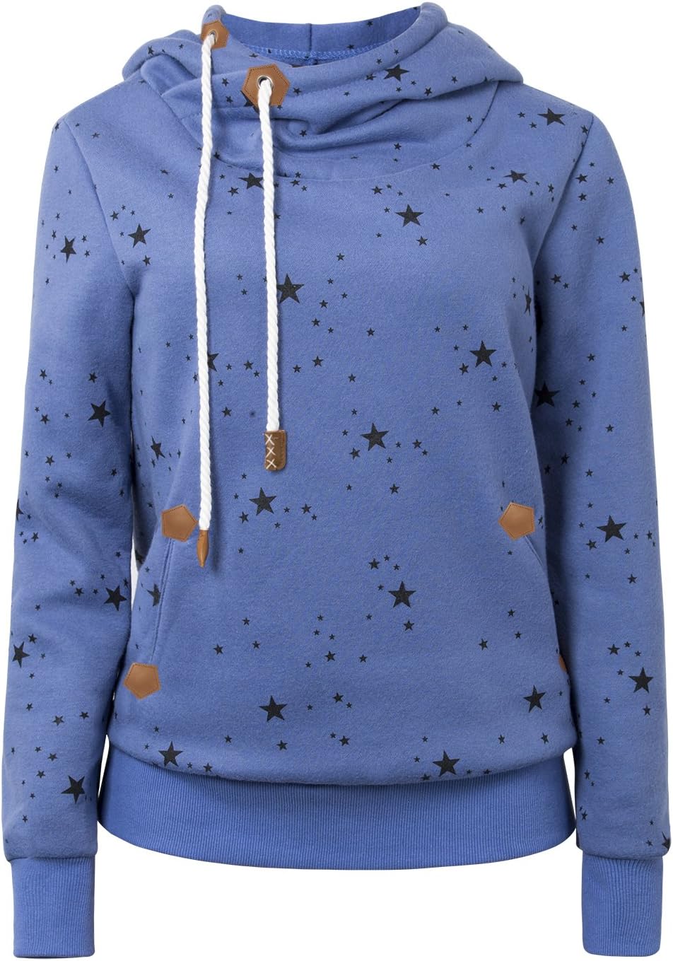 Cassiecy Damen Kapuzenpullover Winter Langarm Hoodie Pullover Baumwoll Casual Sweatshirt Winterjacke