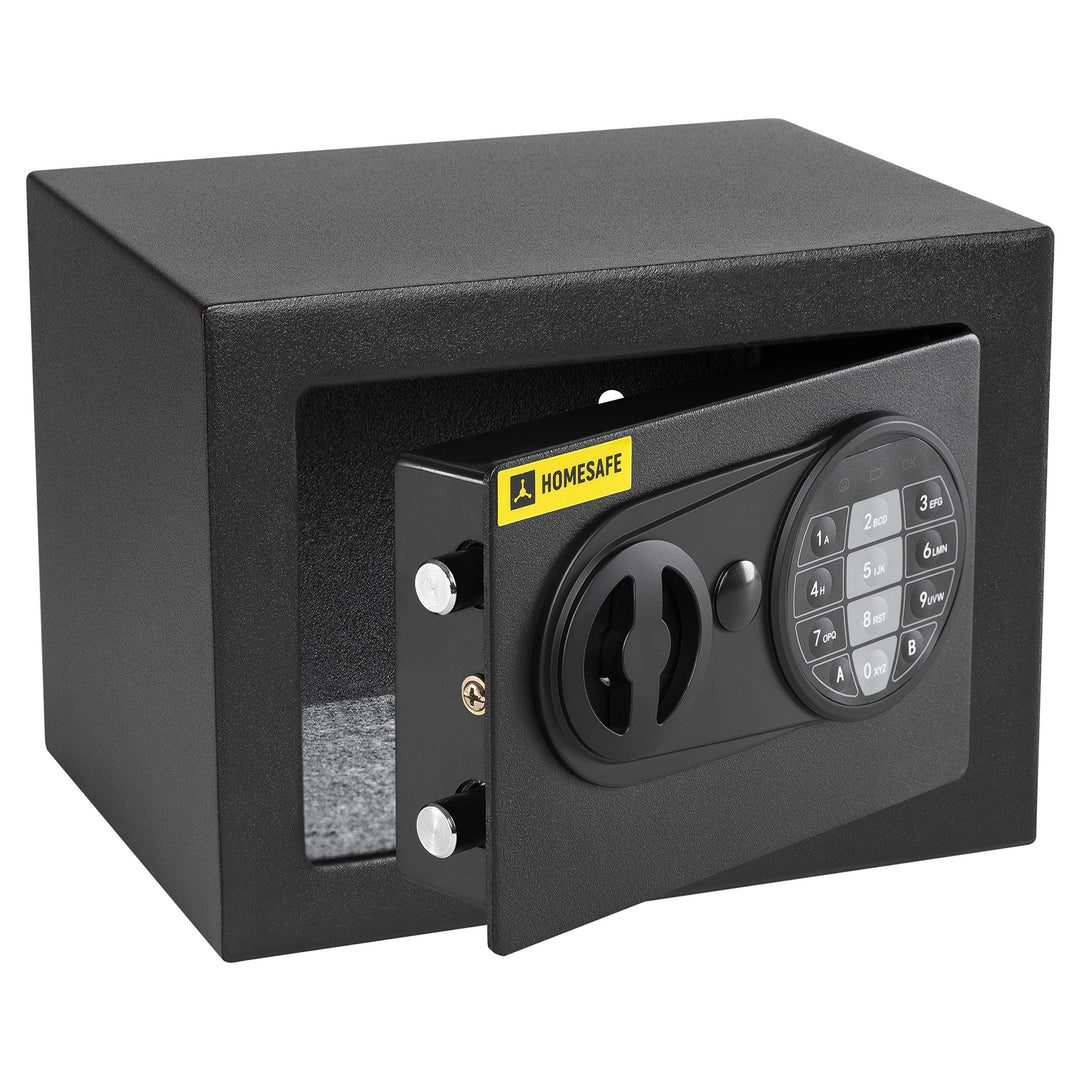 Homesafe HV17E Tresor Safe mit Elektronischem Schloss, 17x23x17cm (HxWxD), Carbon Satin Schwarz, 17x