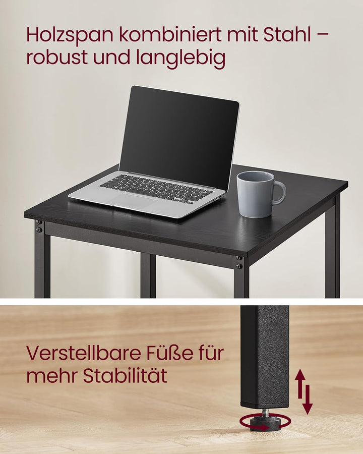 VASAGLE Bartisch, Stehtisch, Küchentisch, hoch, mit Stahlgestell, 60 x 60 x 92 cm, einfache Montage,