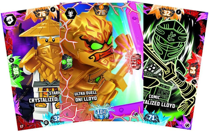 Bundle mit Lego Ninjago Serie 8 Next Level Trading Cards - 1 Starter + Exklusive Collect-it Hüllen,