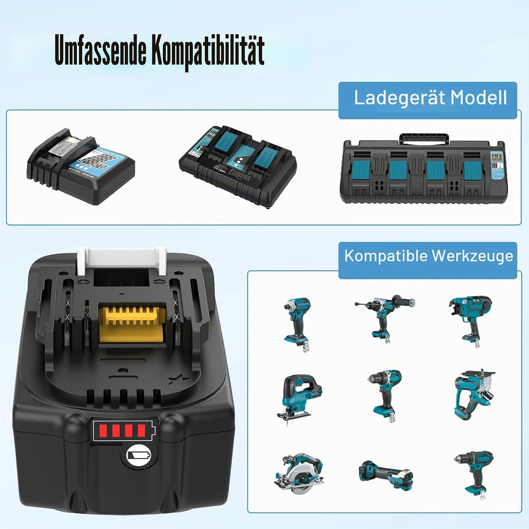 4X 18V 5.5Ah Ersatz für Makita Akku 18V BL1850B BL1850 BL1840B BL1860B für akku BL1830B BL1820B BL18