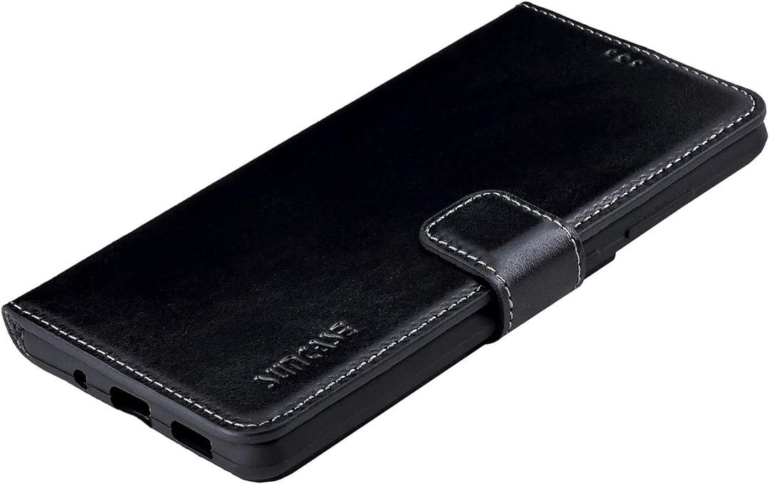 Suncase Book-Style Hülle kompatibel mit Xiaomi Mi 10T Pro 5G Leder Tasche (Slim-Fit) Lederhülle Hand
