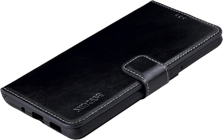 Suncase Book-Style Hülle kompatibel mit Xiaomi Mi 10T Pro 5G Leder Tasche (Slim-Fit) Lederhülle Hand