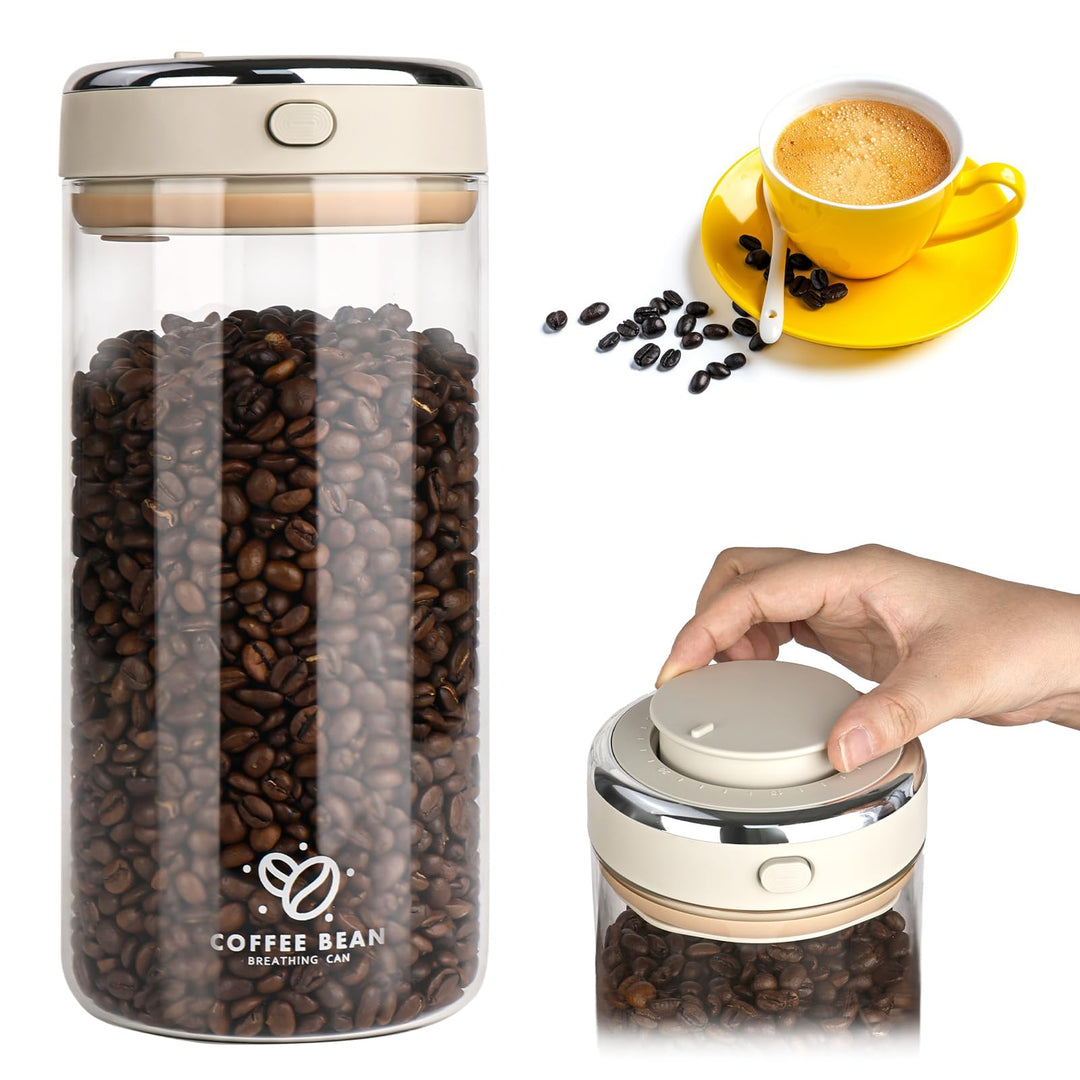 500g Kaffeedose Luftdicht, 1700ml Kaffeebohnen Behälter, Kaffeebohnen Aufbewahrung aus Hochwertigem