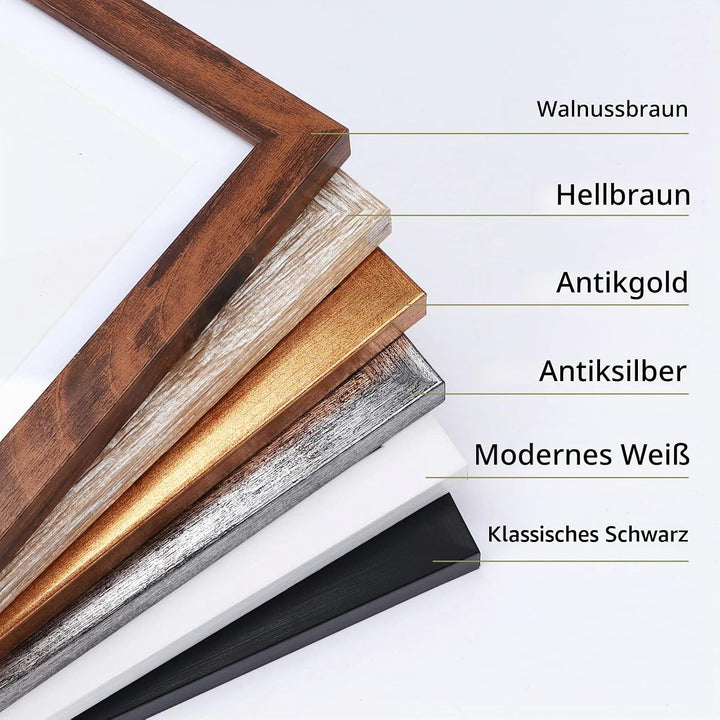 EYMPEU Bilderrahmen 10x15 CM 6er-Set, geeignet für 10x15 Bilder mit Passepartout oder 13x18 ohne Pas