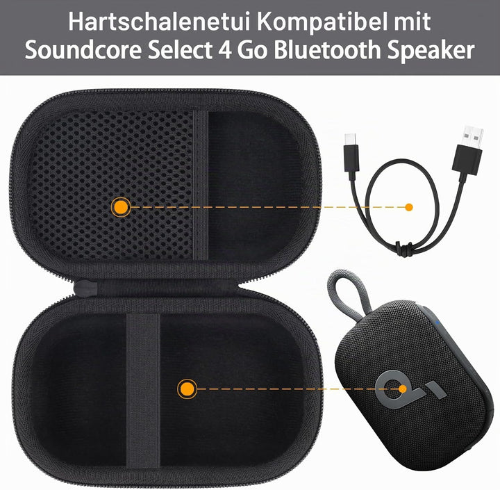 co2CREA case Hart Reise schutzhülle Etui Tasche für Anker Soundcore Select 4 Go Bluetooth Lautsprech
