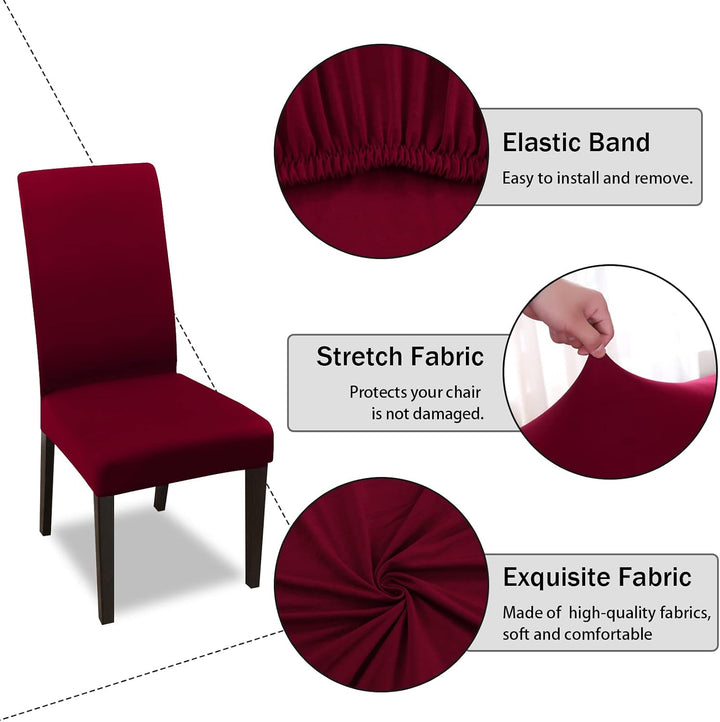 FIGOOO Stuhlhussen 4er Set Stretch Stuhlhussen für Esszimmerstühle Elastisch Moderne Universal Stuhl