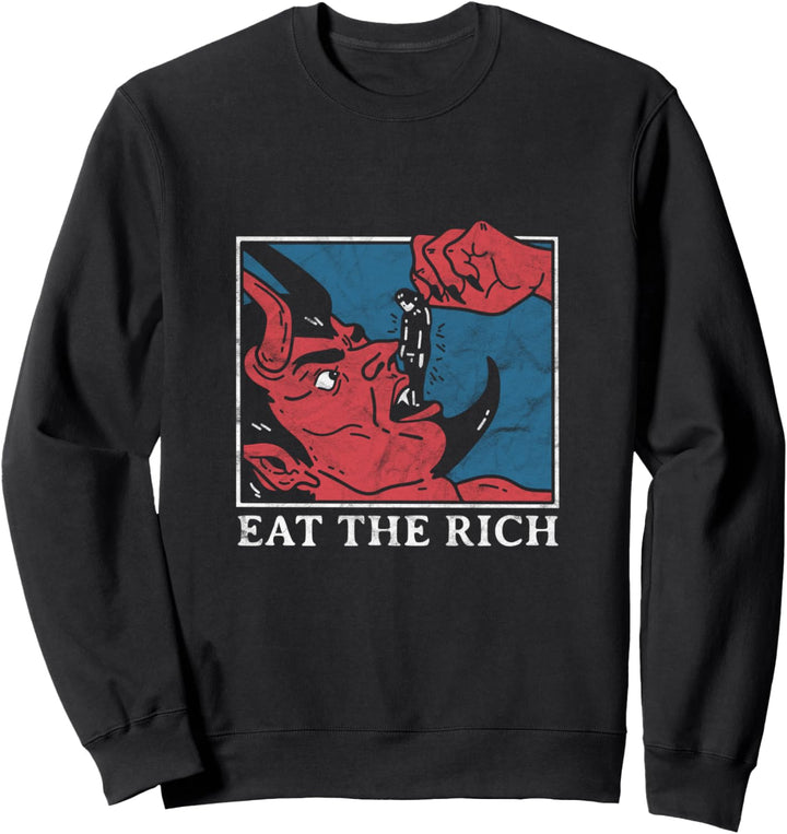 Eat The Rich Satan Devil Goth Punk Grunge Witch Vintage Sweatshirt