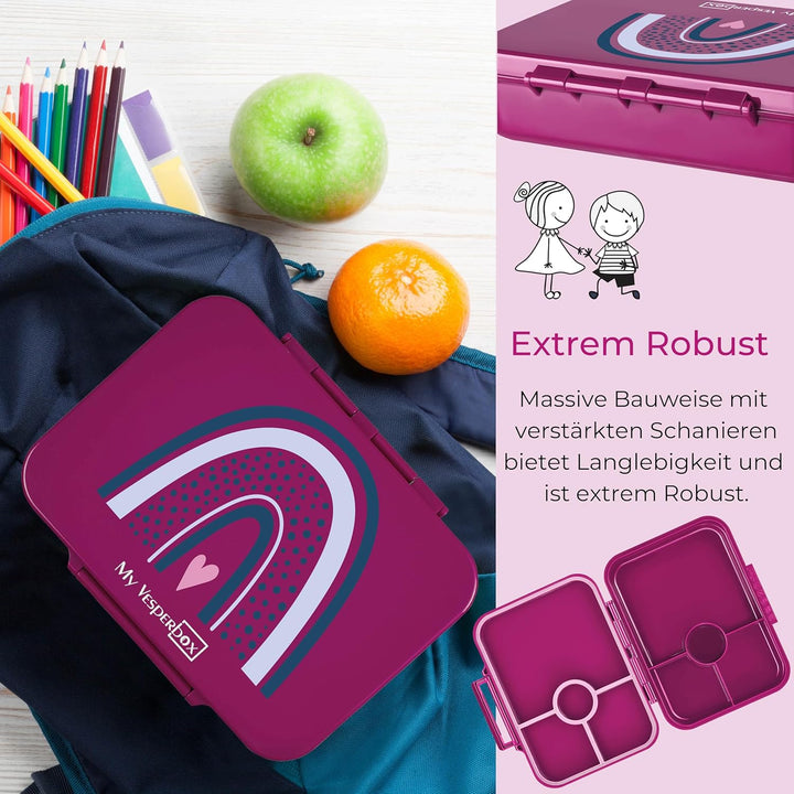 My Vesperbox® Brotdose für Kinder mit Fächern [BIA] - Lunchbox mit Trennfächern - Bento Box - Jausen