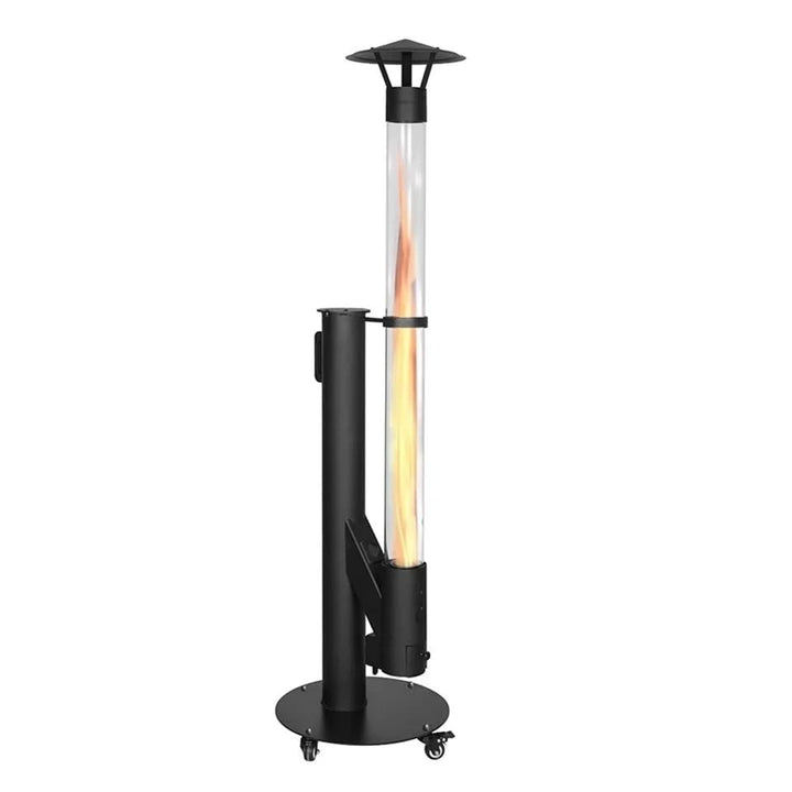 QH HeatRocket Pelletkamin P07 mit Rädern – Schwarz | Pelletofen 5 kW, P07