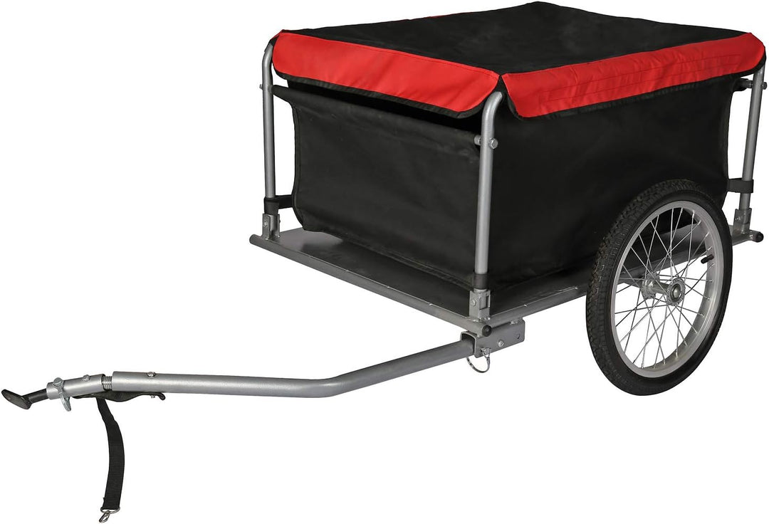 Wiltec Fahrrad Lastenanhänger bis 65 kg mit umklappbarer Deichsel & Schnellkupplung