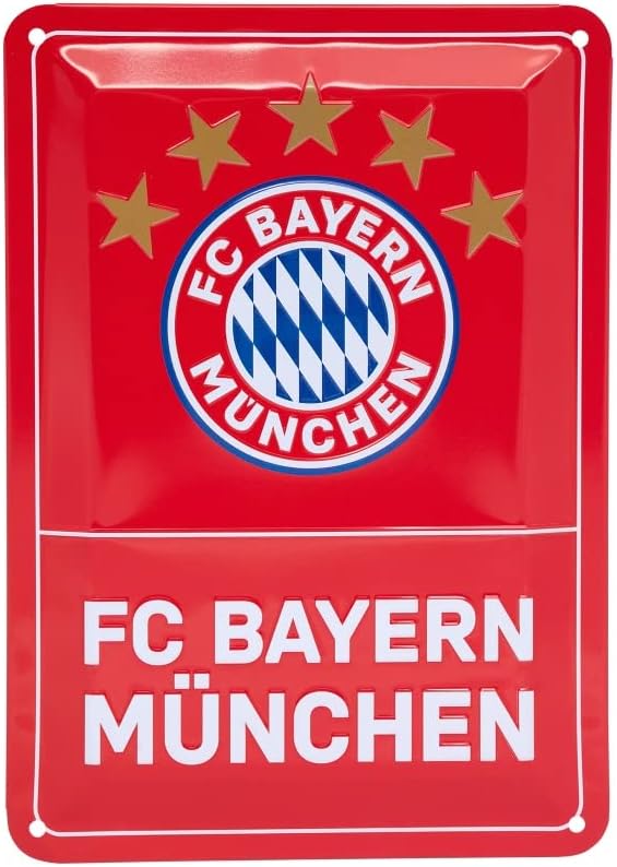 FC Bayern München Metallschild 2er-Set - Logo & dahoam - Blechschild FCB Schild