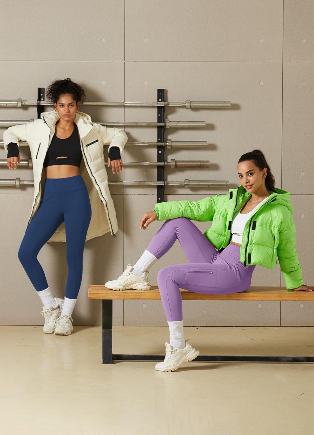 baleaf Damen Fleece gefütterte Leggings Wasserabweisend Hohe Taille Wanderleggings Thermo Leggings F