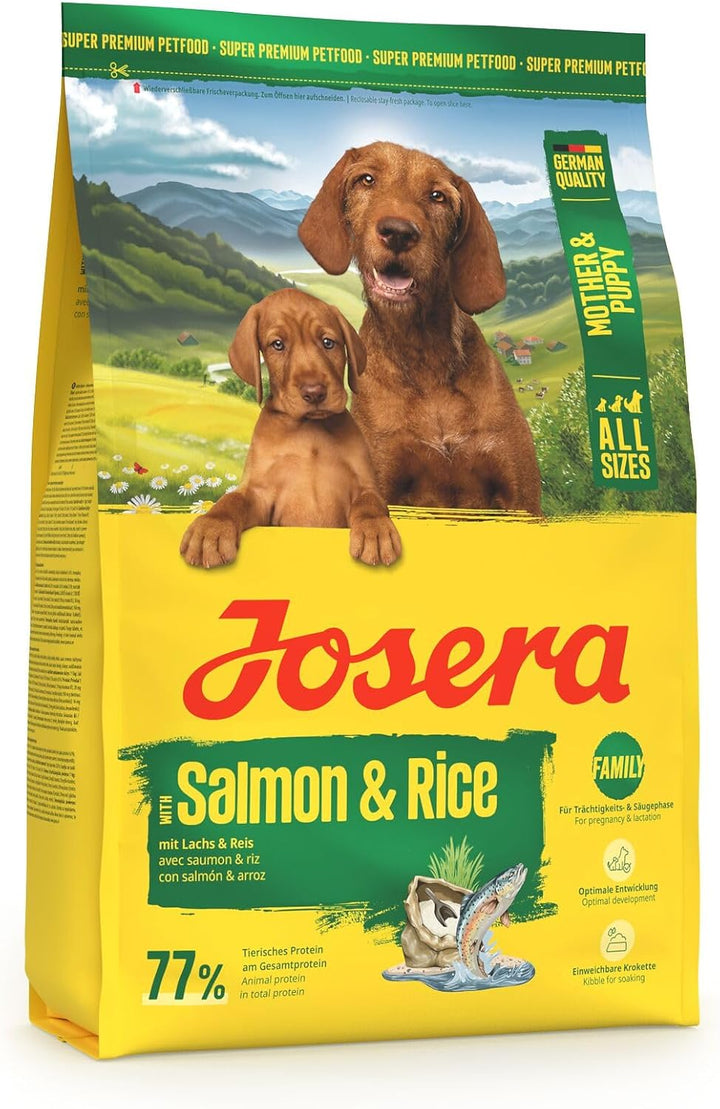 JOSERA Mother &amp; Puppy Lachs &amp; Reis (1 x 3 kg) | Premium Trockenfutter für trächtige/säugende Hündinn