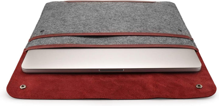 MegaGear MacBook-Tasche aus echtem Leder und Fleece, Laptop-Hülle für MacBook Pro und MacBook Air Hü