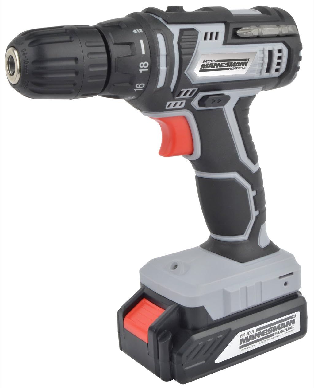 Brüder Mannesmann Akku-Bohrschrauber, 20 Volt, Lithium-Ionen, 2-gang, 2 Akkus | M17690 inkl. Schnell