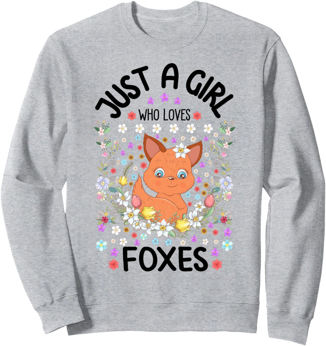 Kids Fox Pajama Gift Girls Women Just A Girl Who Loves Foxes Sweatshirt