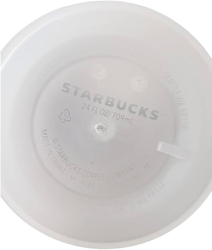 Starbucks Wiederverwendbare Trinkbecher aus Hartplastik, 680 ml, mit Deckel und grünem Strohhalm mit