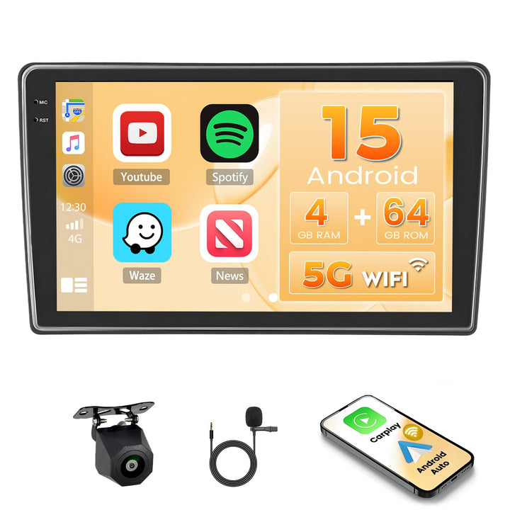 Hikity Android 15 4+64G Autoradio für Nissan Navara D40 2006-2012 mit 9 Zoll Incell Touchscreen, Aut
