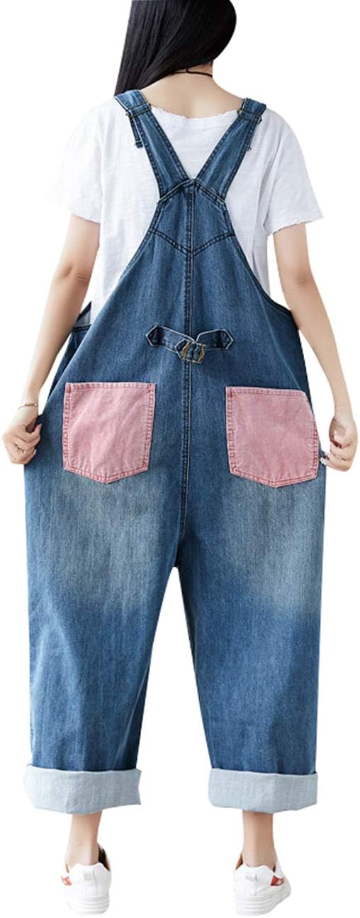 Youlee Damen Strappy Overalls Beiläufig Overall Baumwolle Latzhose Einheitsgrösse Stil 2 Blau, Einhe