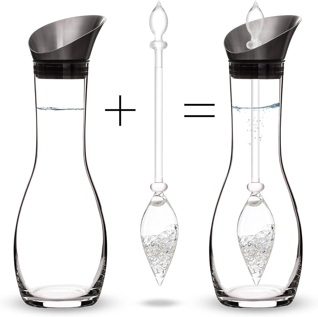 VitaJuwel Diamonds Edelsteinwasserset für Zuhause (Karaffe Era & Phiole) mit echten Diamantsplittern