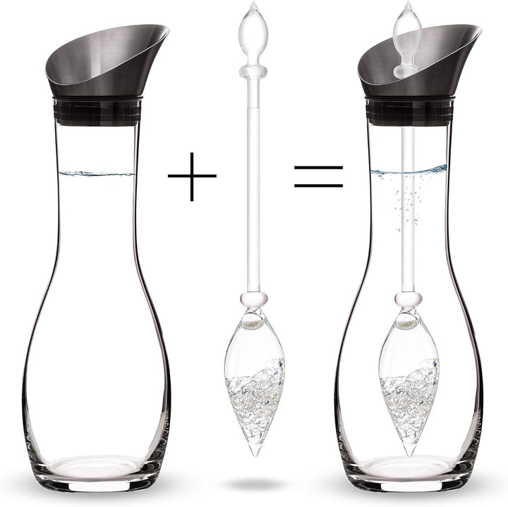 VitaJuwel Diamonds Edelsteinwasserset für Zuhause (Karaffe Era & Phiole) mit echten Diamantsplittern