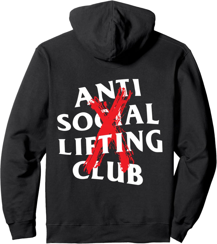 Anti Social Lifting Club: Canceled Red (vorne + hinten) Pullover Hoodie