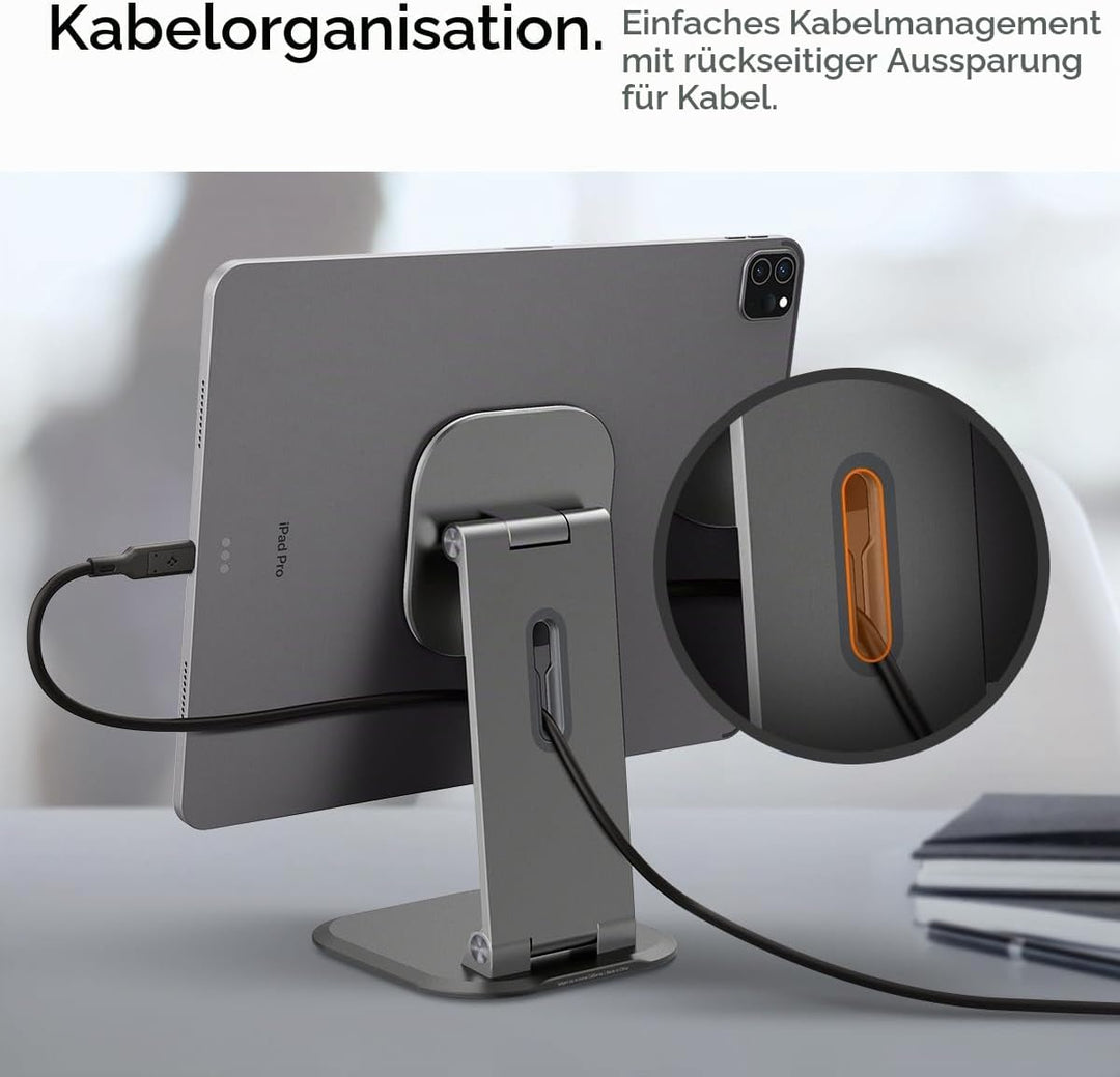 Spigen OneTap Easel Verstellbarer magnetischer Tablet Ständer mit Mehreren Winkeln Kompatibel mit iP