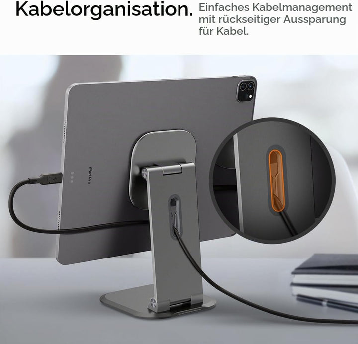 Spigen OneTap Easel Verstellbarer magnetischer Tablet Ständer mit Mehreren Winkeln Kompatibel mit iP