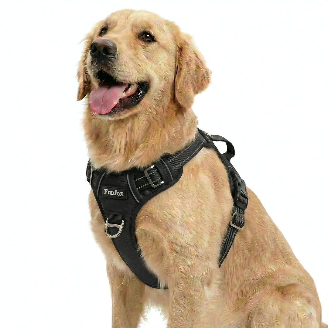 Funfox Hundegeschirr für Grosse Hunde No Pull Geschirr Einstellbar Anti Zug Sicherheitsgeschirr , Ge