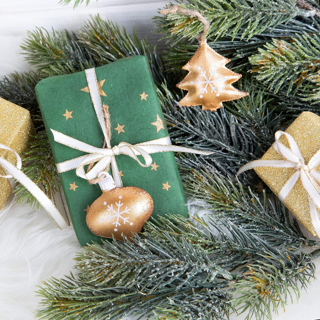 Logbuch-Verlag 18 Weihnachtsbaum Anhänger aus Metall 4 cm Weihnachtsbaumschmuck Sterne + Herzen + Bä