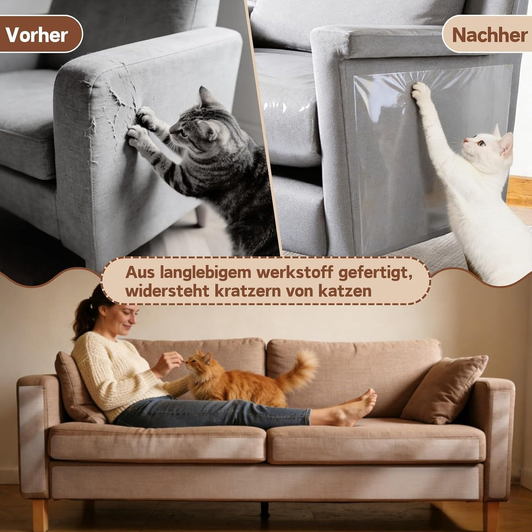Kratzschutz Sofa Katze Transparent 5m x 30cm, Katzen Kratzschutz Selbstklebend Tape Extra Lang Flexi