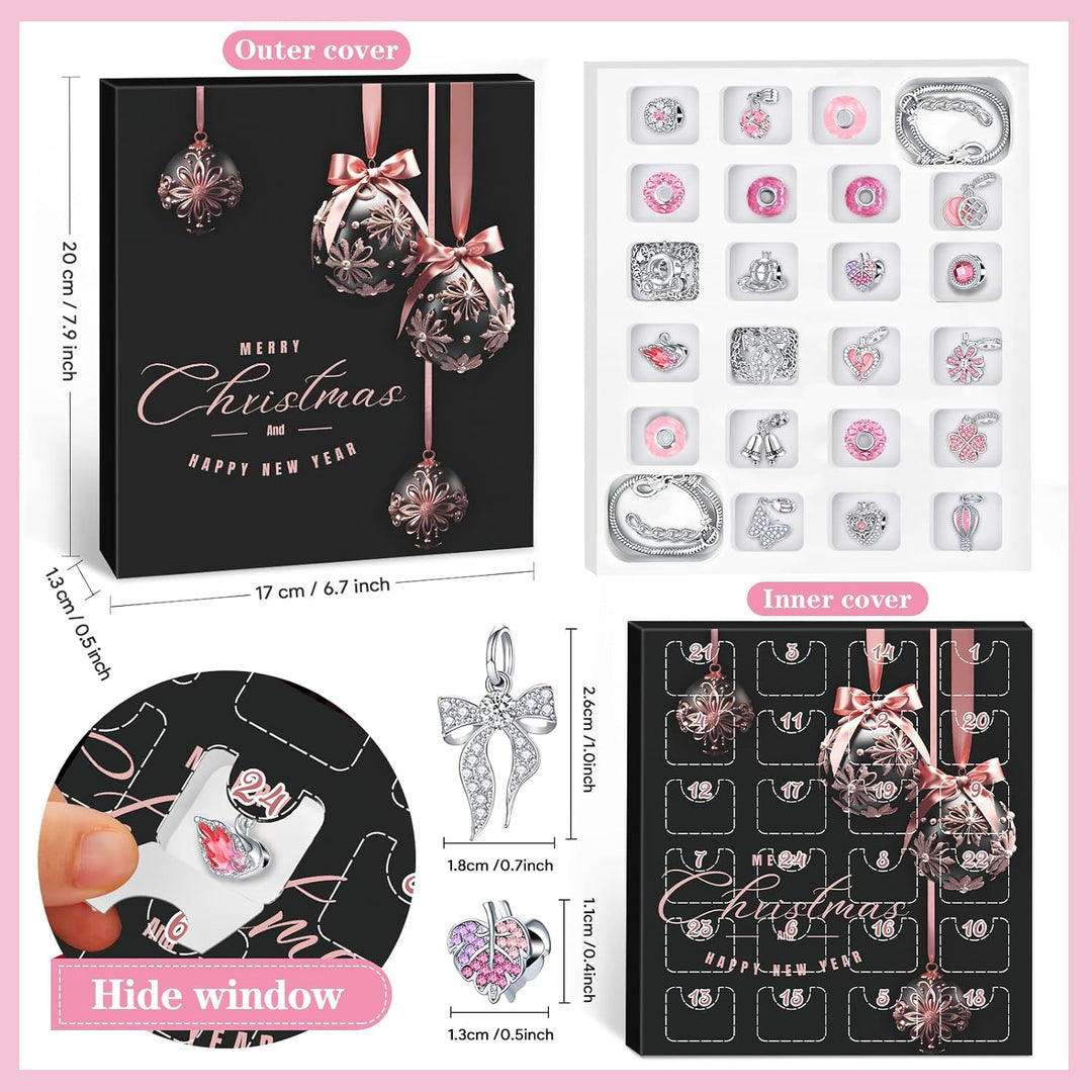 Adventskalender 2025 Mädchen Schmuck, Weihnachtskalender Schmuck Geschenk für Kinder Teenager Frauen