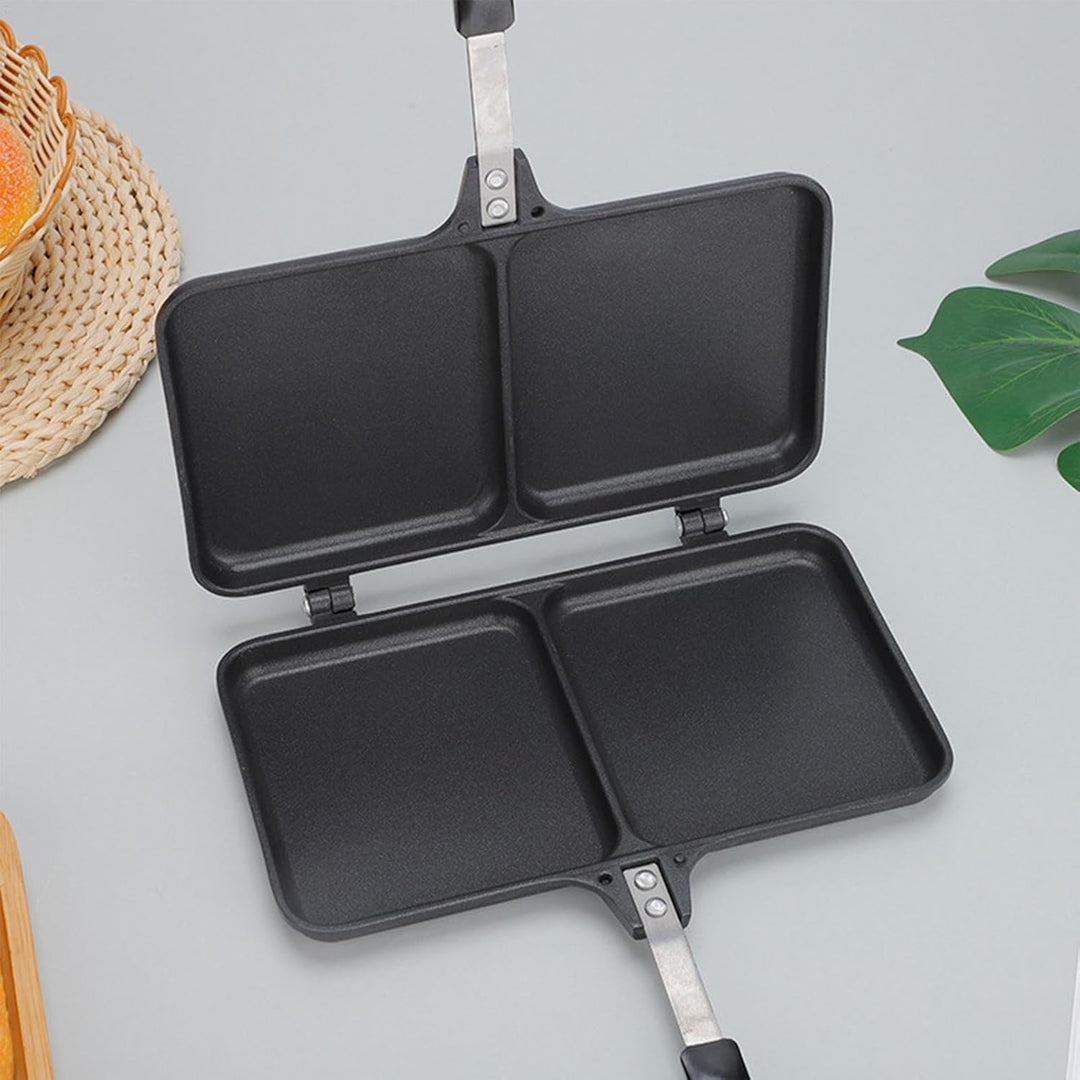 Hot Sandwich Maker, Doppel-Panel-Herd, Sandwichmaker mit Griff, 36 x 25 cm, antihaftbeschichtet, Bro