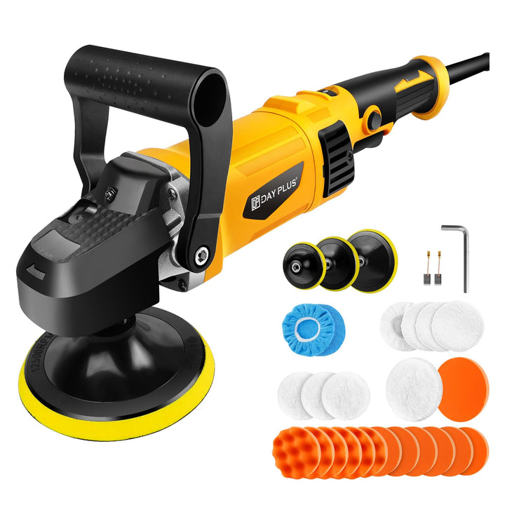 Dual Action Poliermaschine 120 bis 180mm, 6 einstellbare Geschwindigkeit 800 bis 3500 U/min, mit abn