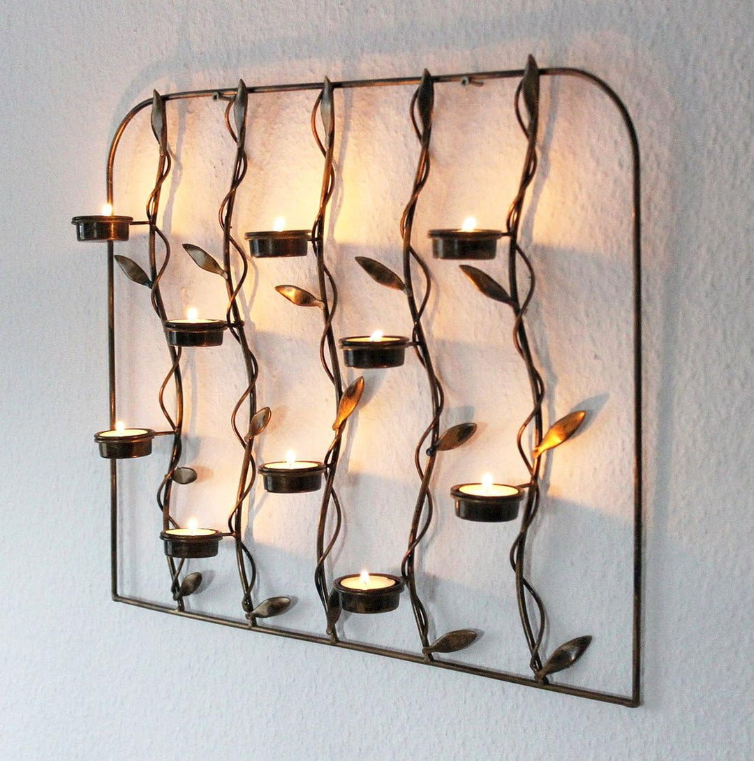Wandteelichthalter 10-0370 Wandkerzenhalter aus Metall 53 cm Teelichthalter