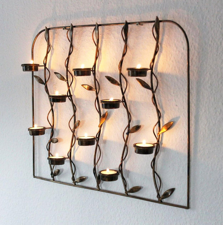 Wandteelichthalter 10-0370 Wandkerzenhalter aus Metall 53 cm Teelichthalter