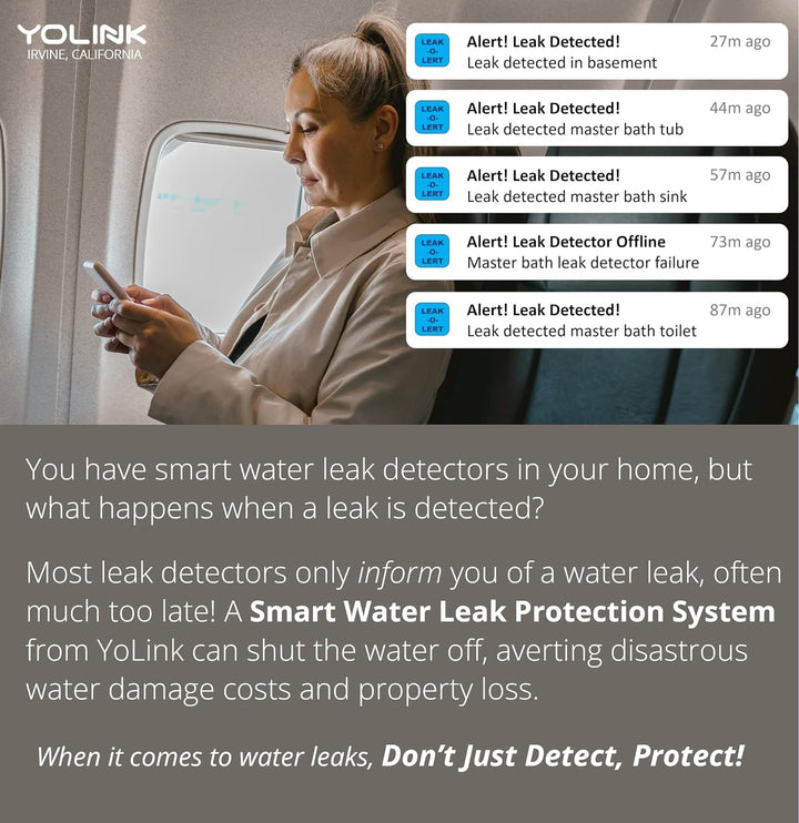 YoLink Smart Home Starter-Set: Wassersensor 3er-Pack & Hub Kit – Sensor kompatibel mit Alexa und IFT