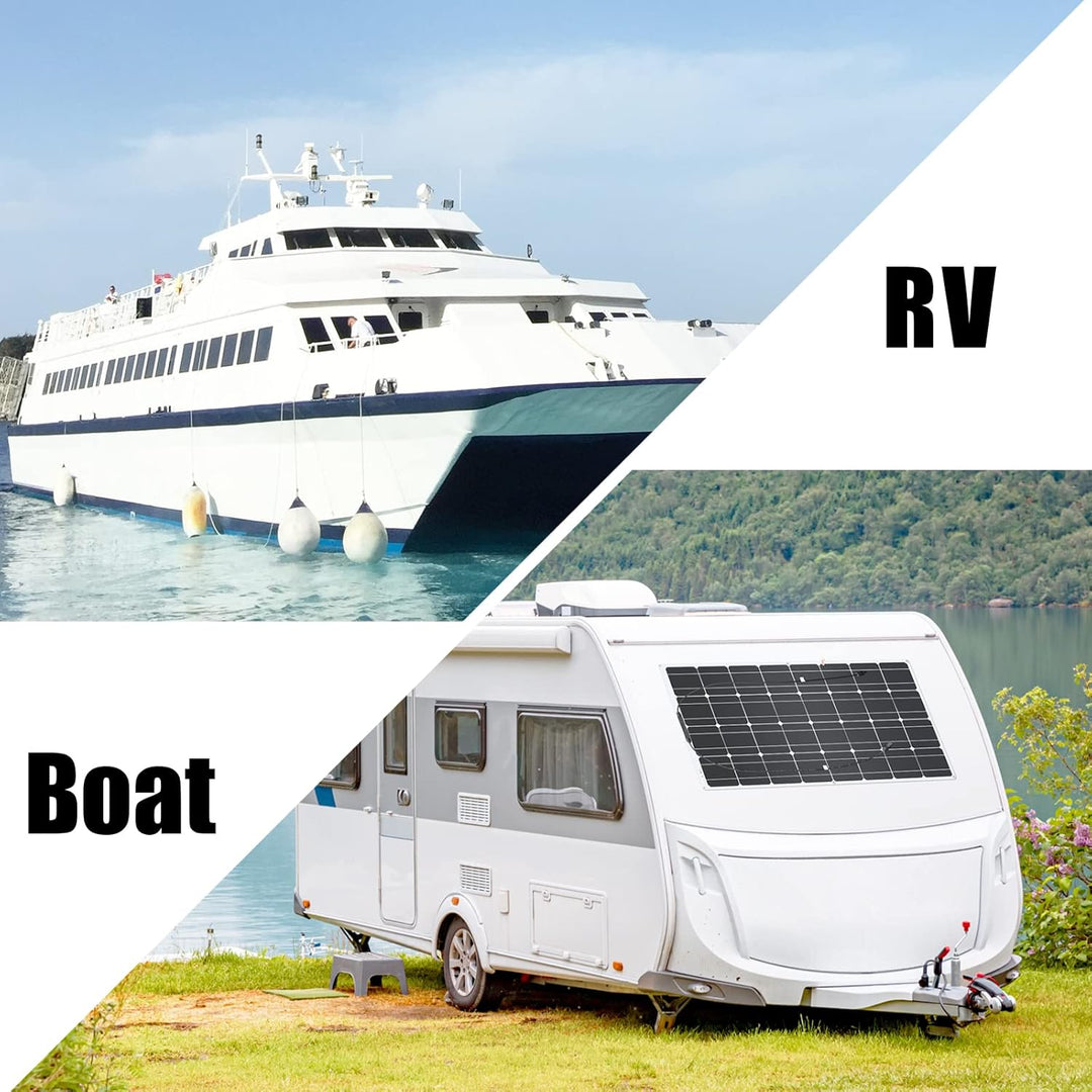 200W 12V Flexibles Monokristallines Solarpanel (2 Stücke 100W) mit Solarkabel wasserdichtes Photovol