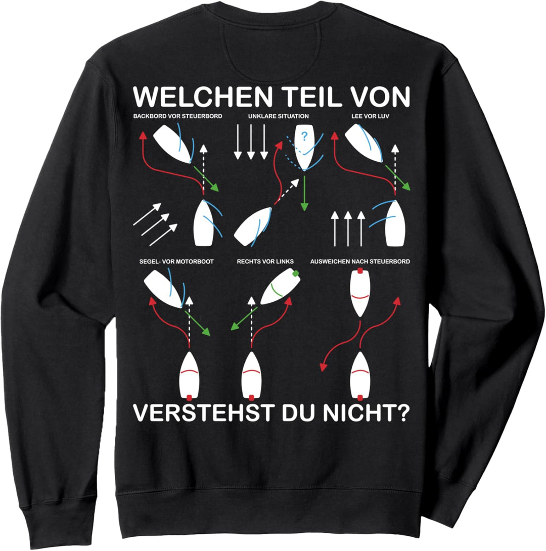 Ausweichregeln KVR Lustiges Boot, Schiff & Yacht Rückenprint Sweatshirt