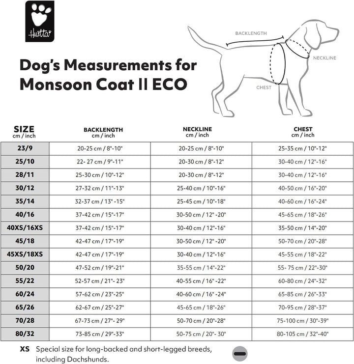 Monsoon Coat II Hundemantel ECO (Desert 45XS) 45 cm - XS Model Desert, 45 cm - XS Model Desert
