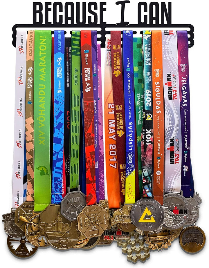 United Medals Because I CAN Medaillenhalter Stahl | Medaillen Aufhänger | Medal Hanger Holder Displa