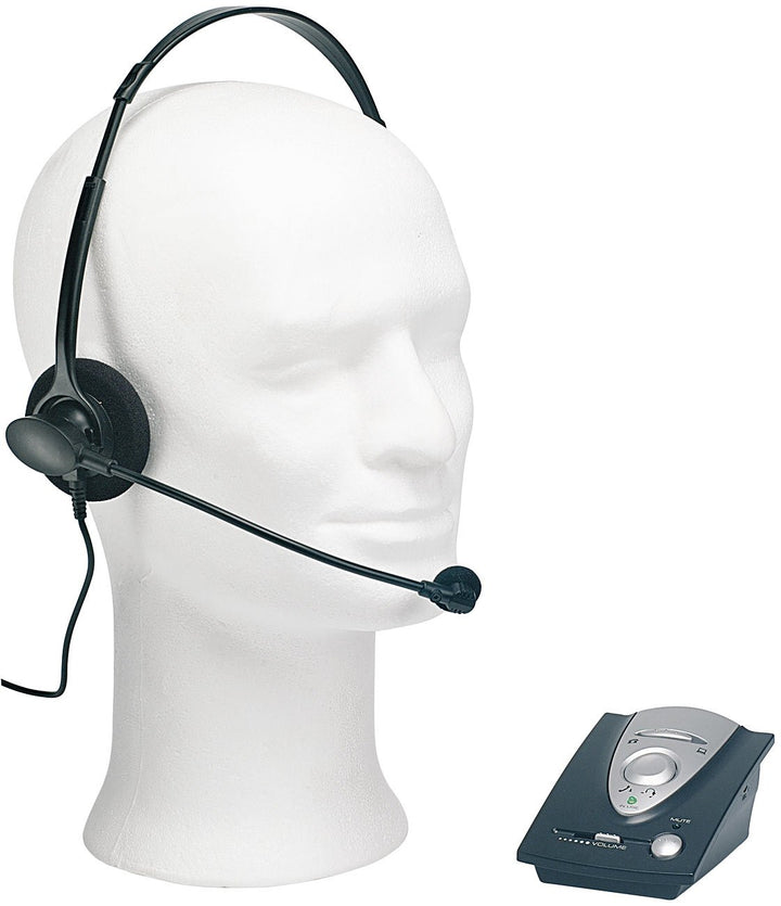 Callstel Telefonverstärker: Profi-Telefon-Headset inklusive Connector-Box für Festnetz-Telefone (DEC